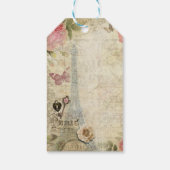  Parijs roze rozen slot & Key Chic Wedding Cadeaulabel (Achterkant)