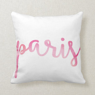 Parijs - roze waterverf moderne werpkussens kussen