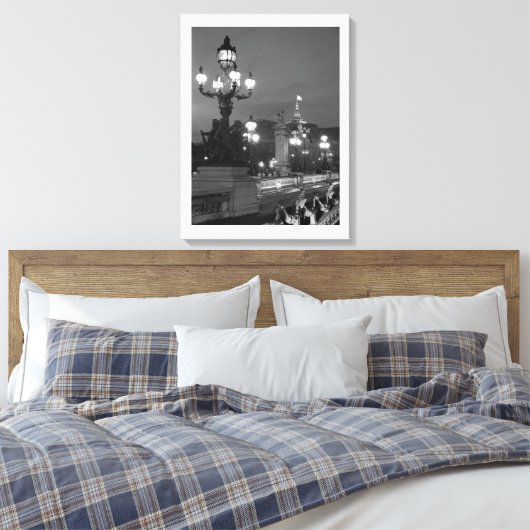 Parijs 's nachts canvas afdruk (Insitu (Slaapkamer))