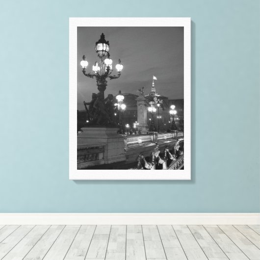 Parijs 's nachts canvas afdruk (Insitu (Houten vloer))