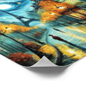 Parijs 's nachts in Van Gogh stijl Poster (Hoek)