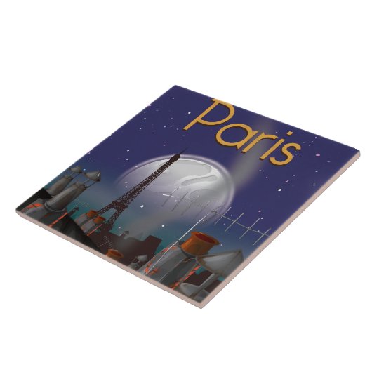 Parijs 's nachts tegeltje (Zijkant)