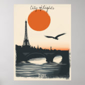 Parijs Silhouetten - Eiffeltoren Reflecties Poster (Voorkant)