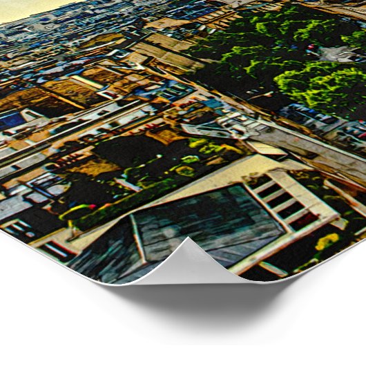 Parijs skyline met de Eiffeltoren Poster (Hoek)