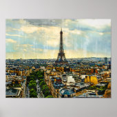 Parijs skyline met de Eiffeltoren Poster (Voorkant)