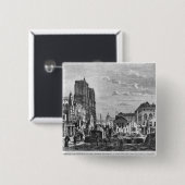 Parijs, sloop van een deel van de Cite Vierkante Button 5,1 Cm (Voorkant /achterkant)