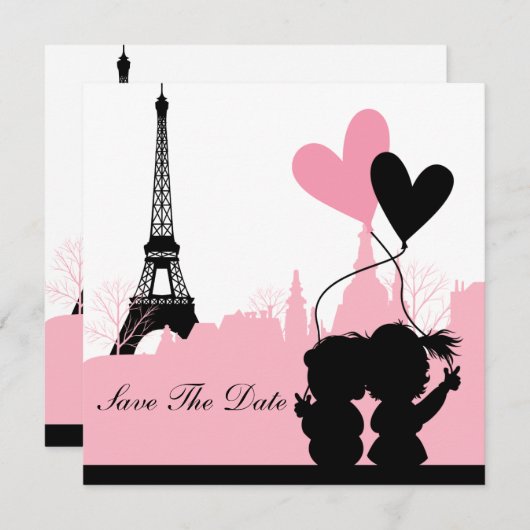 Parijs sparen de Aankondiging van de Datum (Voorkant / Achterkant)