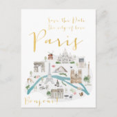 Parijs sparen de Datum Aankondigingskaart (Voorkant)