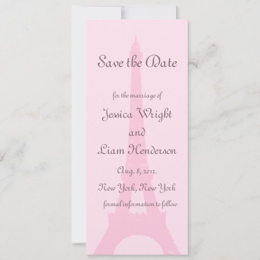  Parijs sparen de Datum Save The Date (Voorkant)