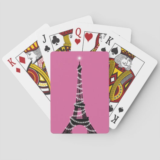 Parijs Sparkles Poker Cards fuchsia Pokerkaarten (Achterkant)