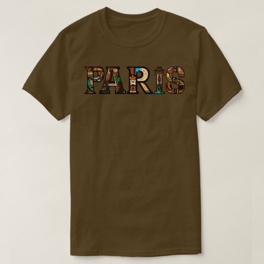 Parijs stad reisstijl t-shirt (Design voorkant)