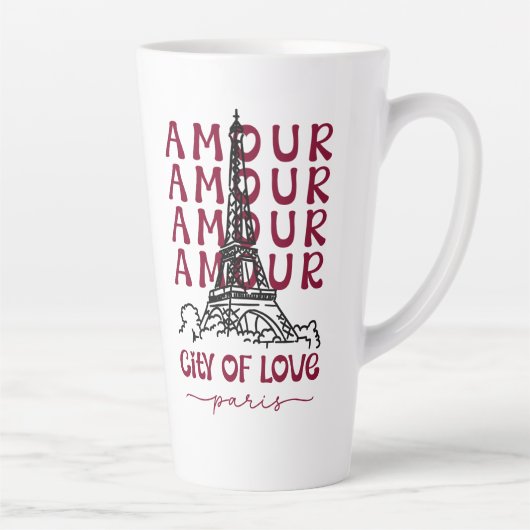 Parijs Stad van de Liefde – Eiffeltoren Latte Mok (Rechts)