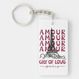 Parijs Stad van Liefde – Eiffeltoren Reis Souvenir Sleutelhanger