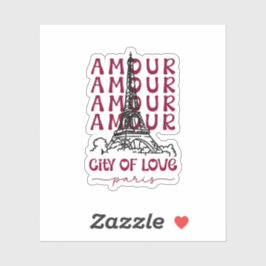 Parijs Stad van Liefde – Eiffeltoren Reis Souvenir Sticker