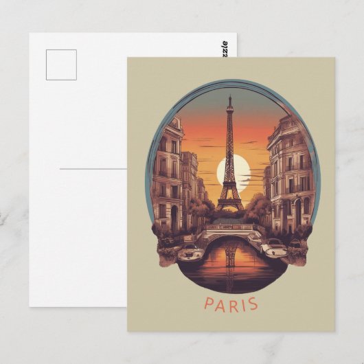 Parijs, Stad van Liefde & Licht Briefkaart (Voorkant / Achterkant)