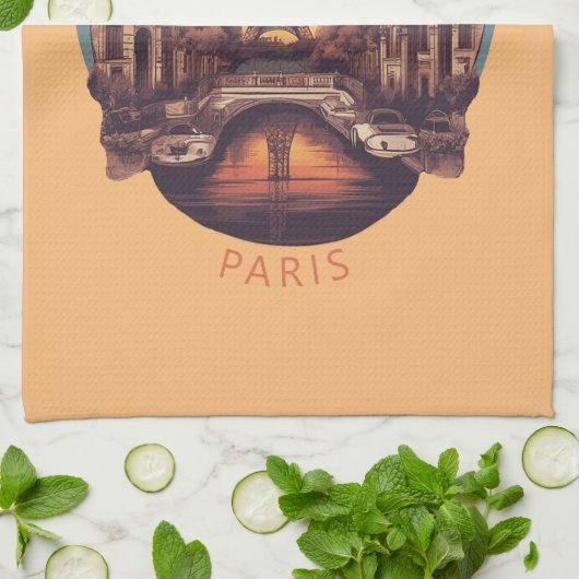 Parijs, Stad van Liefde & Licht Theedoek (Gevouwen)