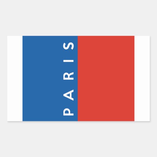 Parijs Stad Vlag Frankrijk Land Tekst Naam Rechthoekige Sticker (Voorkant)