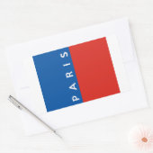 Parijs Stad Vlag Frankrijk Land Tekst Naam Rechthoekige Sticker (Envelop)