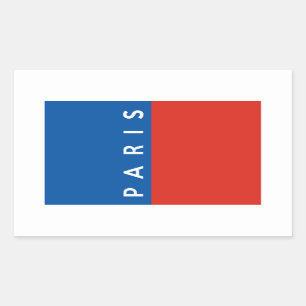 Parijs Stad Vlag Frankrijk Land Tekst Naam Rechthoekige Sticker
