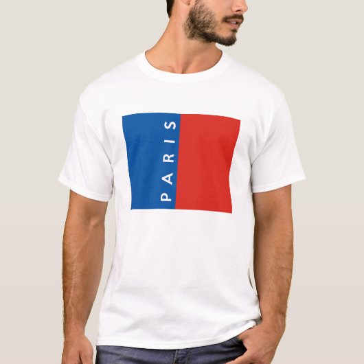 Parijs Stad Vlag Frankrijk Land Tekst Naam T-shirt (Voorkant)