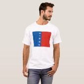 Parijs Stad Vlag Frankrijk Land Tekst Naam T-shirt (Voorkant volledig)