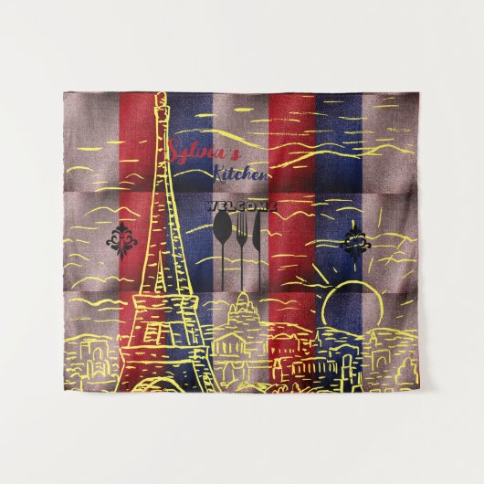 Parijs Stijl Wandkleed (Voorkant (horizontaal))