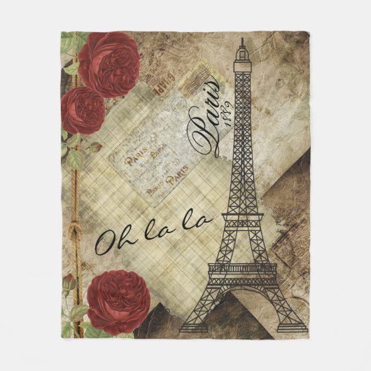 Parijs stijlontwerp Fleece Deken (Voorkant)
