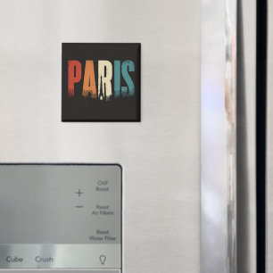 Parijs Tekst en Silhouet Magneet