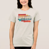 Parijs Tekst met Silhouet van de Stad Tri-Blend Shirt (Voorkant)