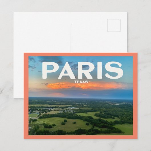 Parijs (Texas) van Boven Briefkaart (Voorkant / Achterkant)
