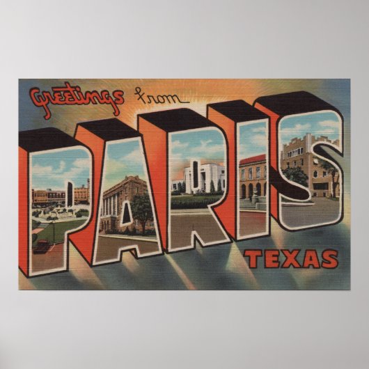 Parijs, TexasLarge Letter ScenesParis, TX Poster (Voorkant)