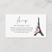 Parijs thema Eiffeltoren Recept voor de bruid Informatiekaartje (Voorkant)