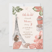 Parijs thema frans verjaardagsfeest kaart (Voorkant)