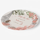 Parijs thema frans verjaardagsfeest papieren bordje (Gekanteld)