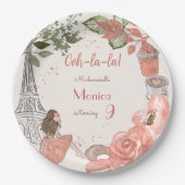Parijs thema frans verjaardagsfeest papieren bordje (Voorkant)