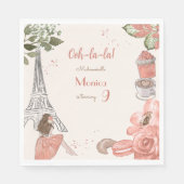 Parijs thema frans verjaardagsfeest servet (Voorkant)