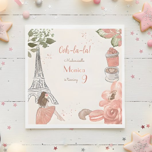 Parijs thema frans verjaardagsfeest servet