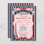 Parijs thema Uitnodigingen op feestdag (Voorkant / Achterkant)