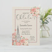 Parijs Thema Vrijgezellenfeest Kaart (Staand voorkant)