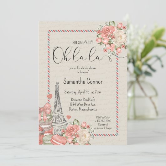  Parijs Thema Vrijgezellenfeest Kaart (Staand voorkant)