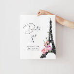 Parijs thema zwart roze Eiffeltoren Datumpot Poster<br><div class="desc">Tropische date nachtelijke ideeën. Roze streep Datum potje Poster Overeenkomende items beschikbaar.</div>