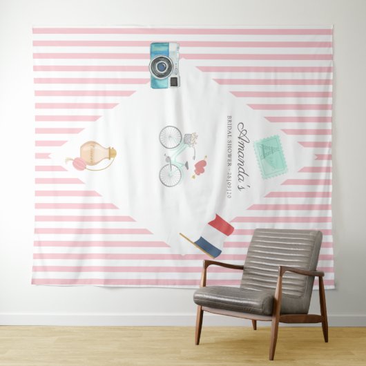 Parijs Themaparty Bruidsmeisjes Borrel Fotohokje Wandkleed (In Situ (horizontaal))