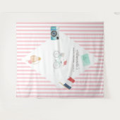 Parijs Themaparty Bruidsmeisjes Borrel Fotohokje Wandkleed (Voorkant (horizontaal))