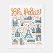Parijs. | Town Typografie Fleece Deken (Voorkant)