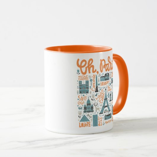 Parijs. | Town Typografie Mok (Voorkant rechts)