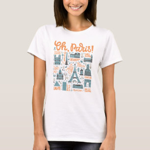 Parijs. Town Typografie T-shirt
