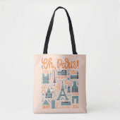 Parijs. | Town Typografie Tote Bag (Voorkant)
