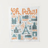 Parijs. | Town Typografie Wandkleed (Voorkant)