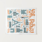 Parijs. | Town Typografie Wandkleed (Voorkant (horizontaal))