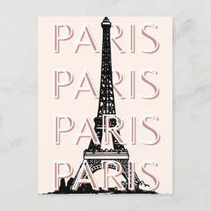 Parijs Travel Art, Travel Art, Pastel, Minimalisti Feestdagenkaart